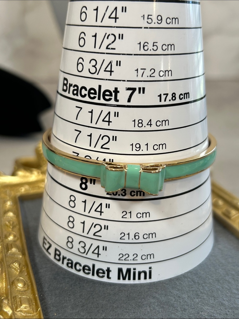 kate spade Gold-Tone Mint Enamel Bow Bangle Bracelet - Picture 7 of 7